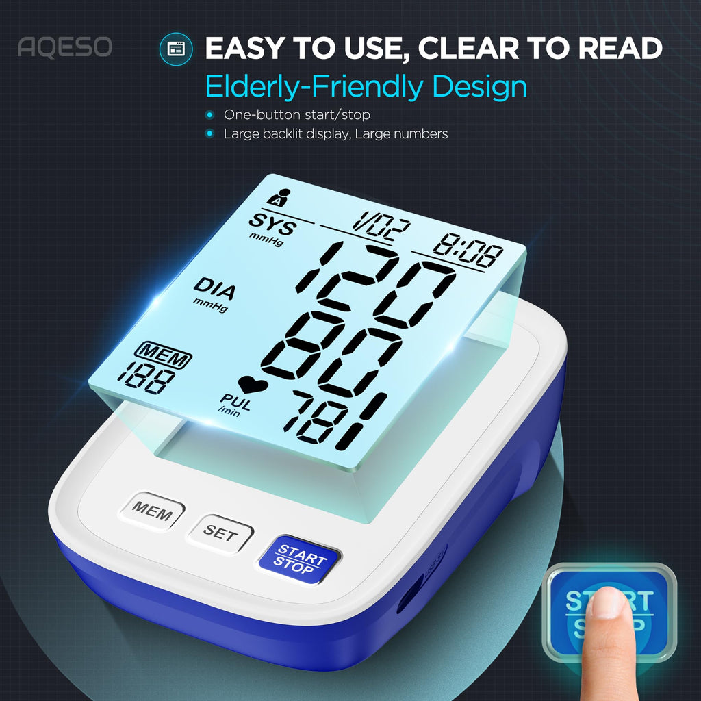 Automatic Digital Blood Pressure Monitor, 9-17 Inches Cuff, Large Backlit Screen P10976