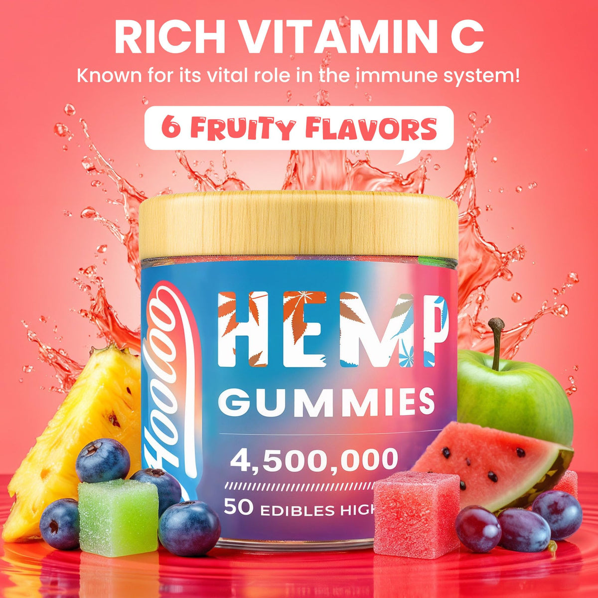 Hemp Gummies 6 Fruity Flavors I61627