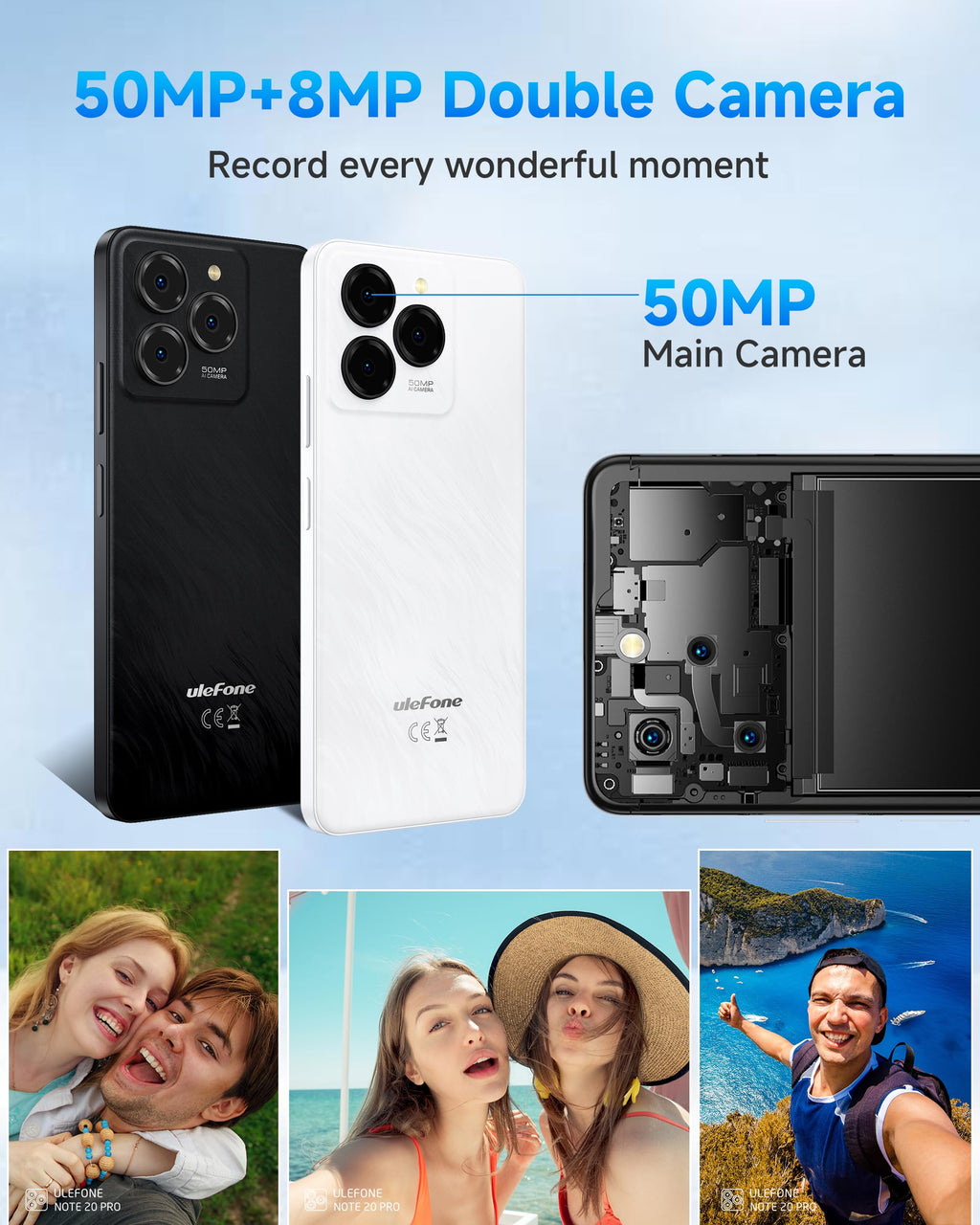 Unlocked Smartphone 8GB+128GB 6.75" 90Hz Android 14 50MP Camera 6000mAh White A790