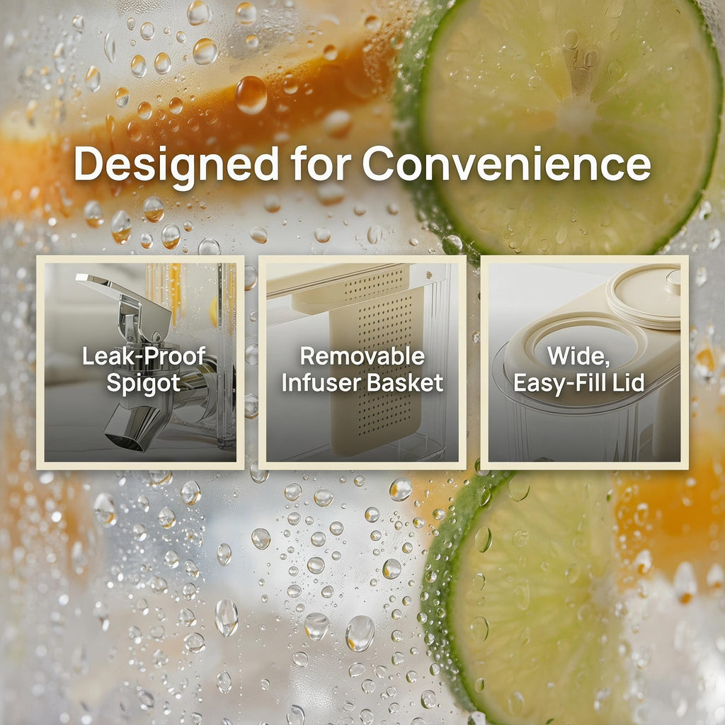 White Cold Beverage Dispenser with Faucet B81476