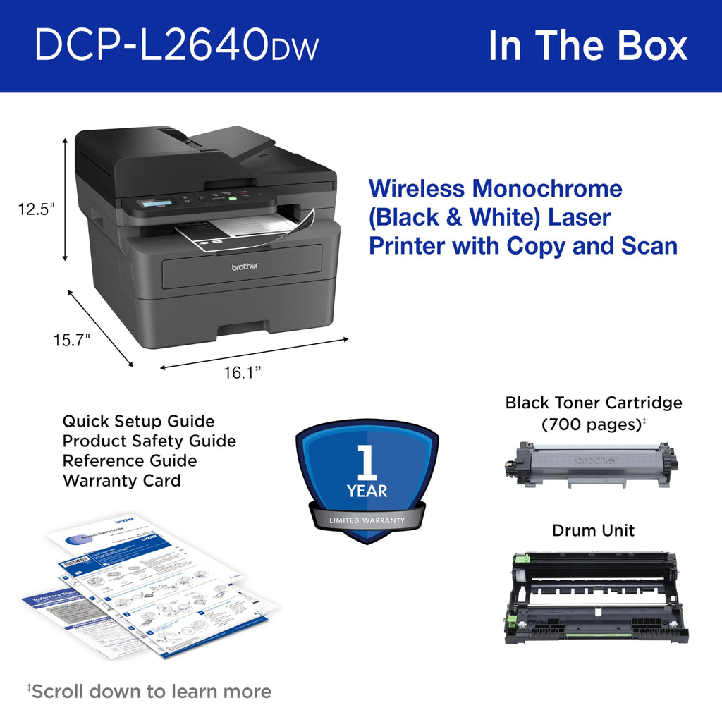 Wireless Compact Monochrome Multi-Function Printer X88853