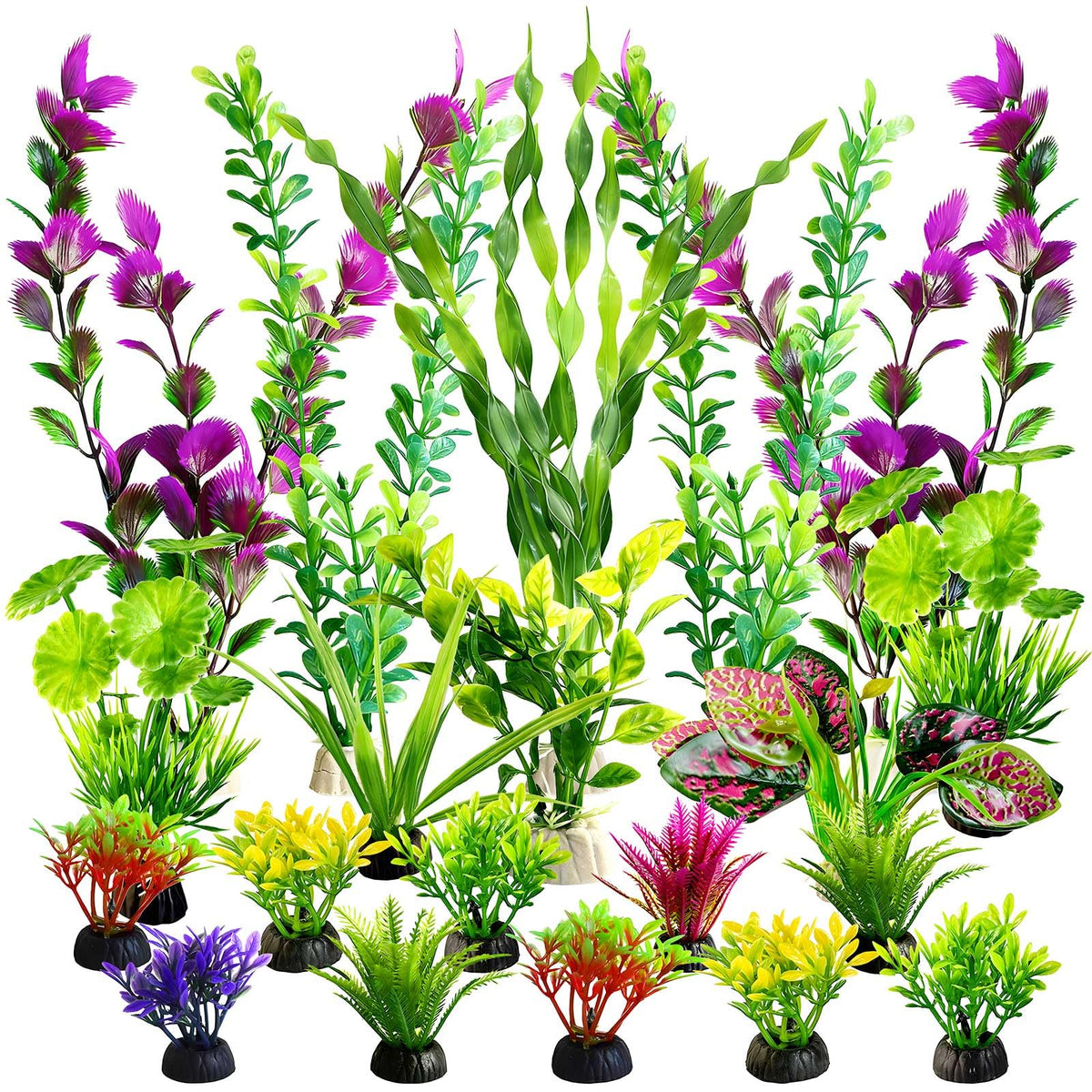 Artificial Aquarium Plants Green Plastic Fish Tank Decorations L638