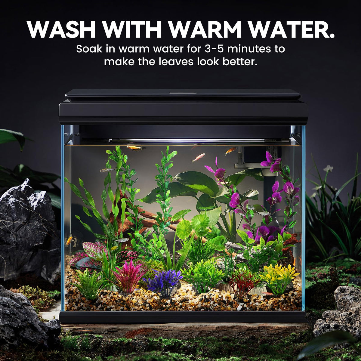 Artificial Aquarium Plants Green Plastic Fish Tank Decorations L638