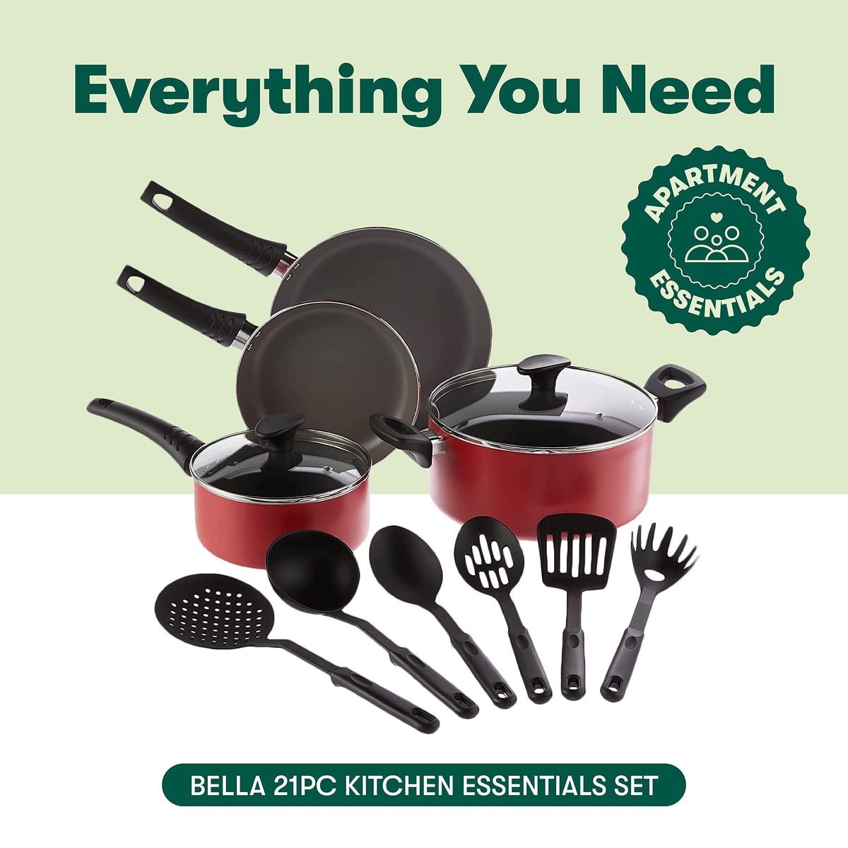 12 Piece Nonstick Red Cookware Set M955974