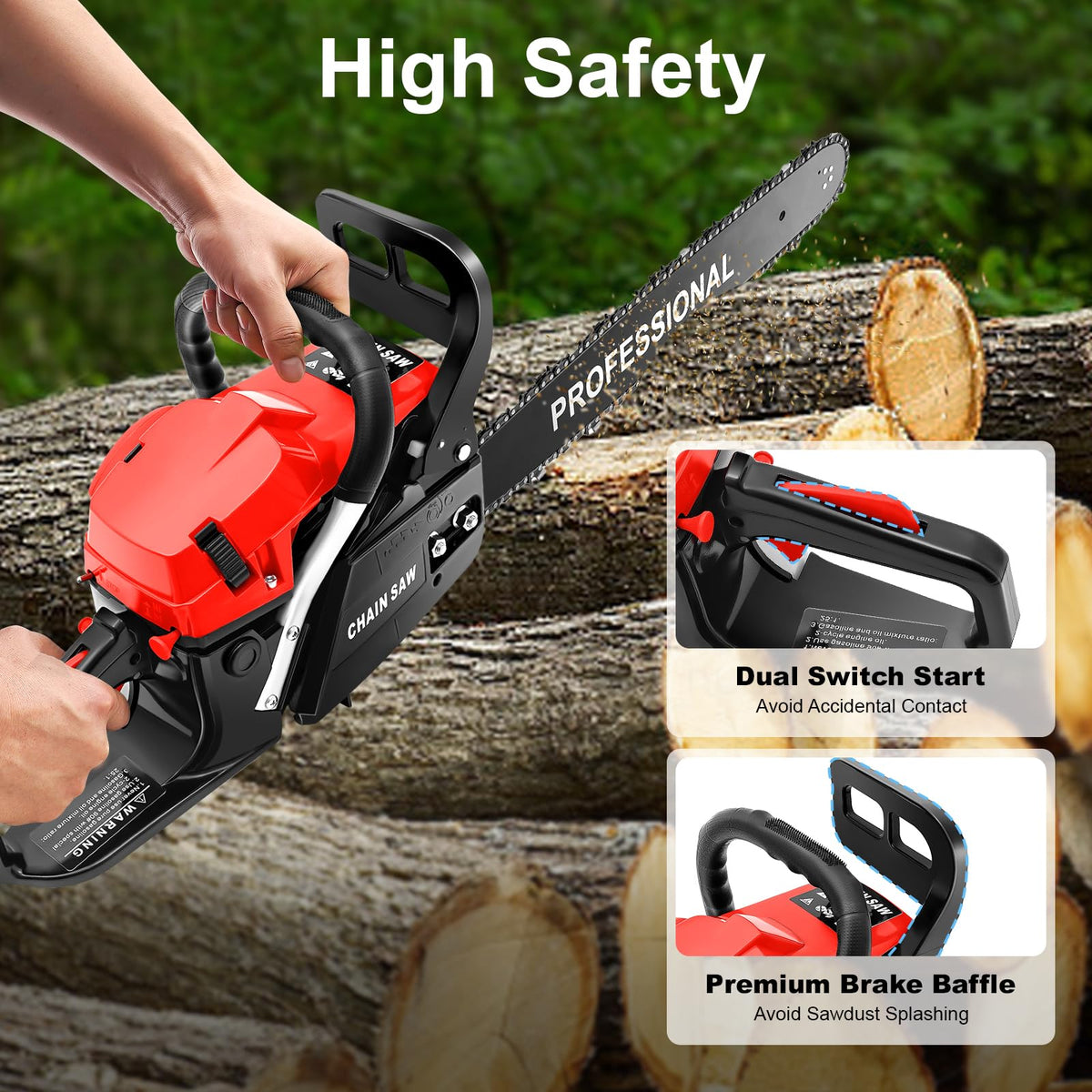 20 Inch 58cc Gas Chainsaw V9798