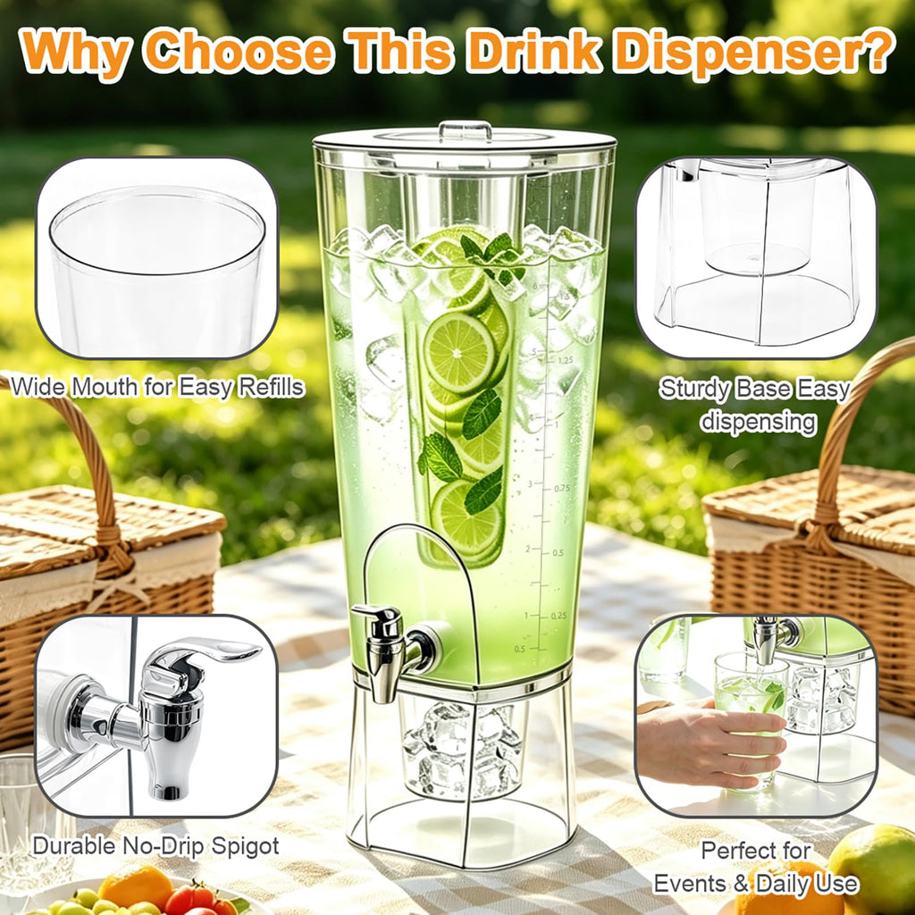 2 Gallon Drink Dispenser with Stand and Fruit Infuser W597051