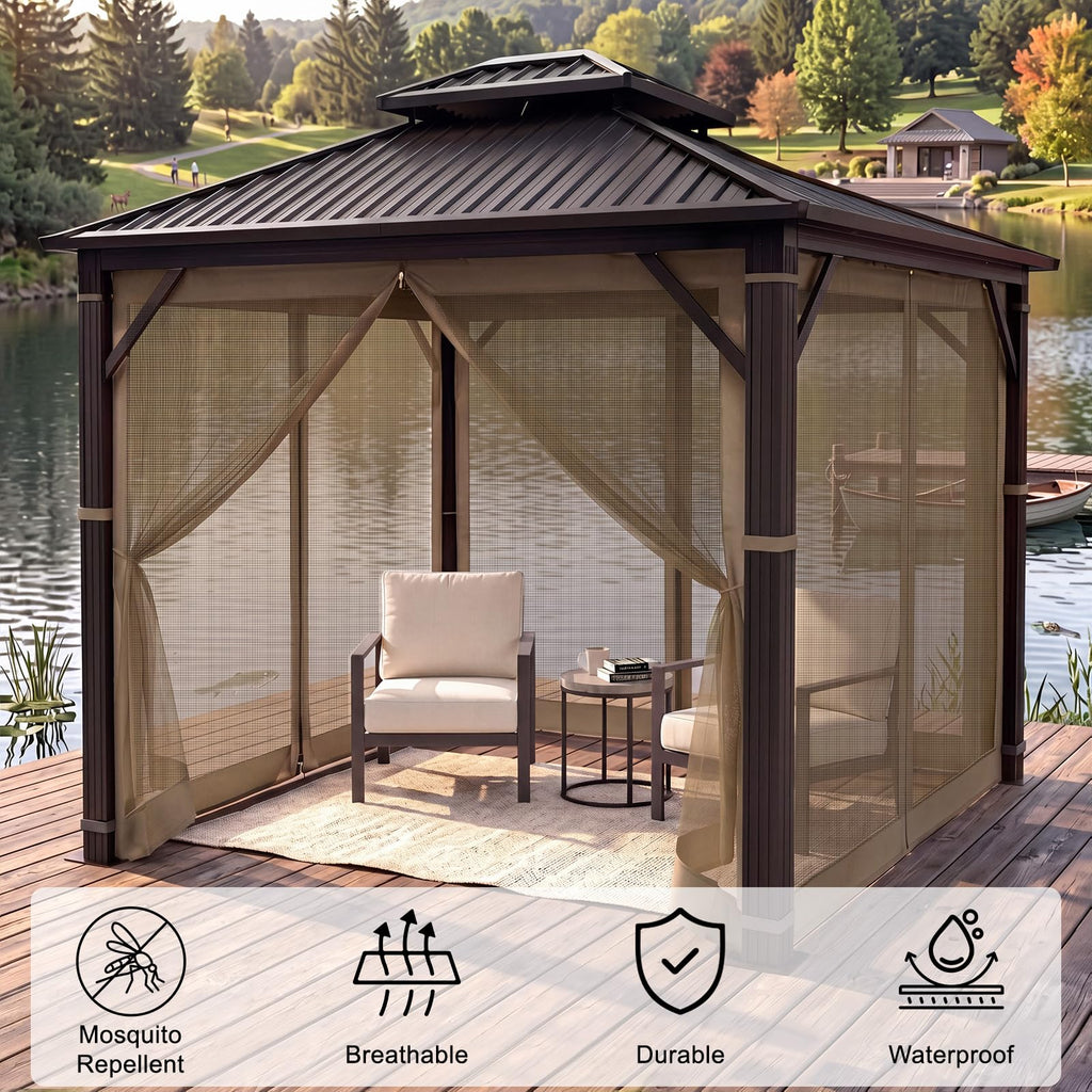 10x12 4-Panel Mosquito Netting Sidewall with Zipper C936