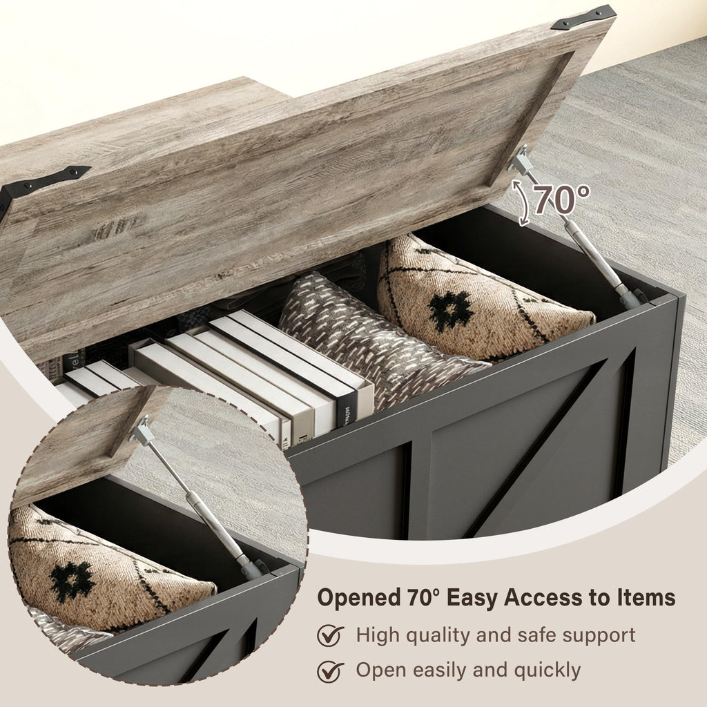 Black Lift Top Wood Coffee Table with Storage L98183
