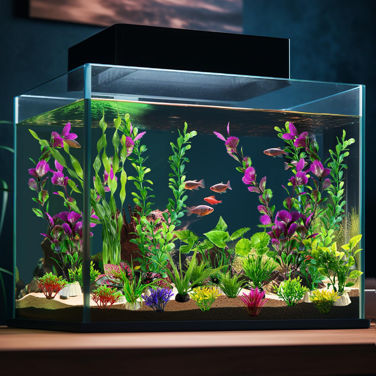 Artificial Aquarium Plants Green Plastic Fish Tank Decorations L638