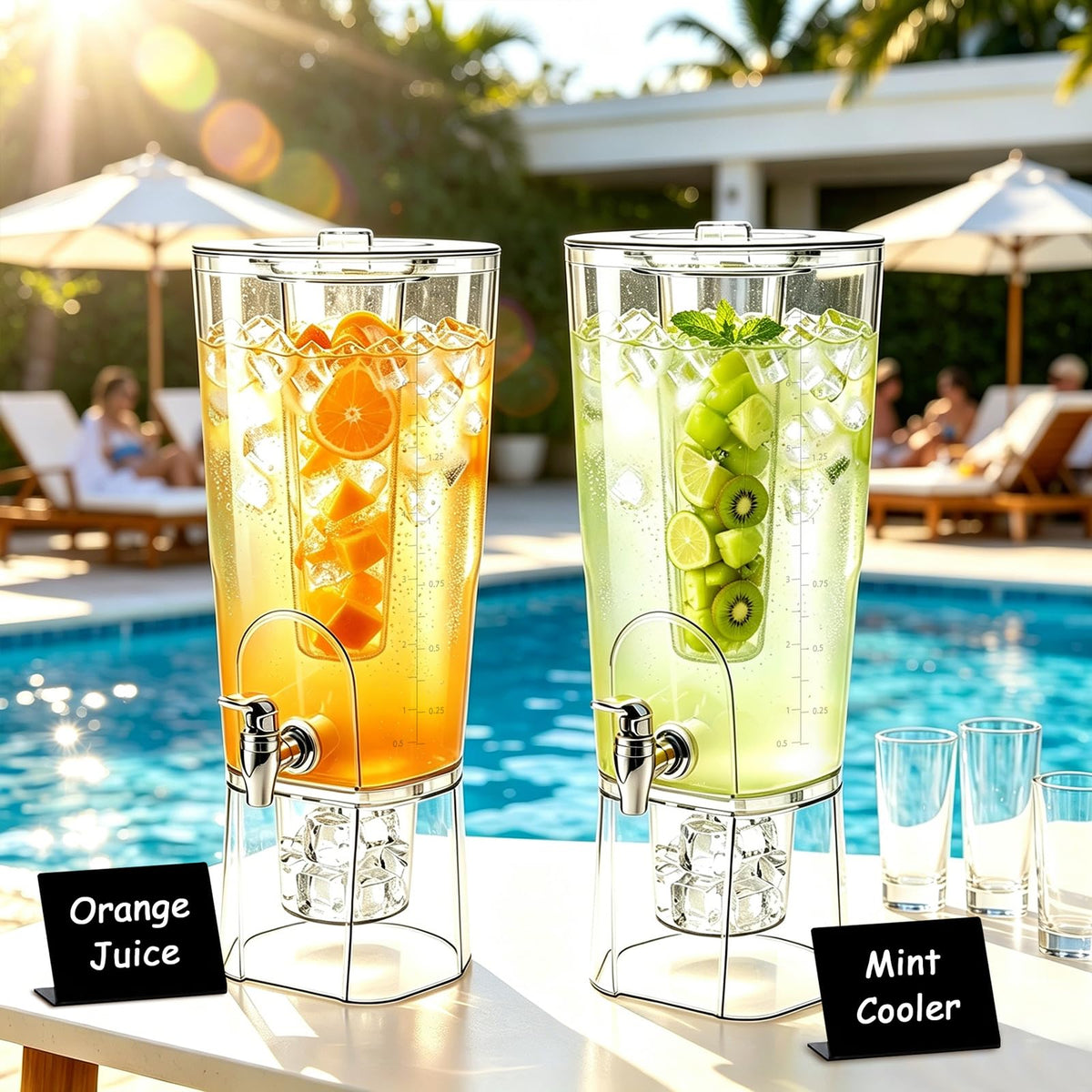 2 Gallon Drink Dispenser with Stand and Fruit Infuser W597051