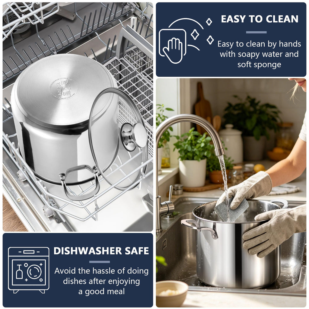 12 Quart Stainless Steel Stock Pot with Lid X1114