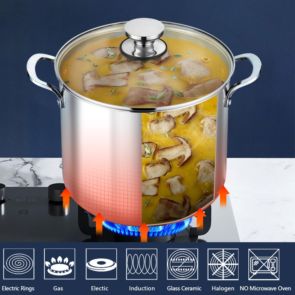 12 Quart Stainless Steel Stock Pot with Lid X1114