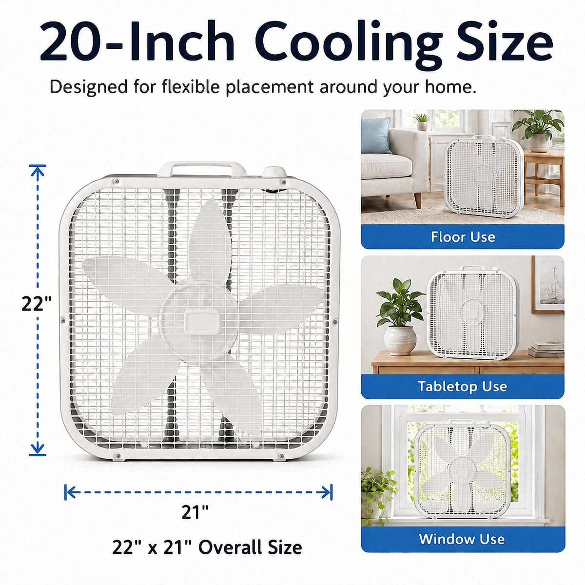 20 Inch 3-Speed Box Fan T41162