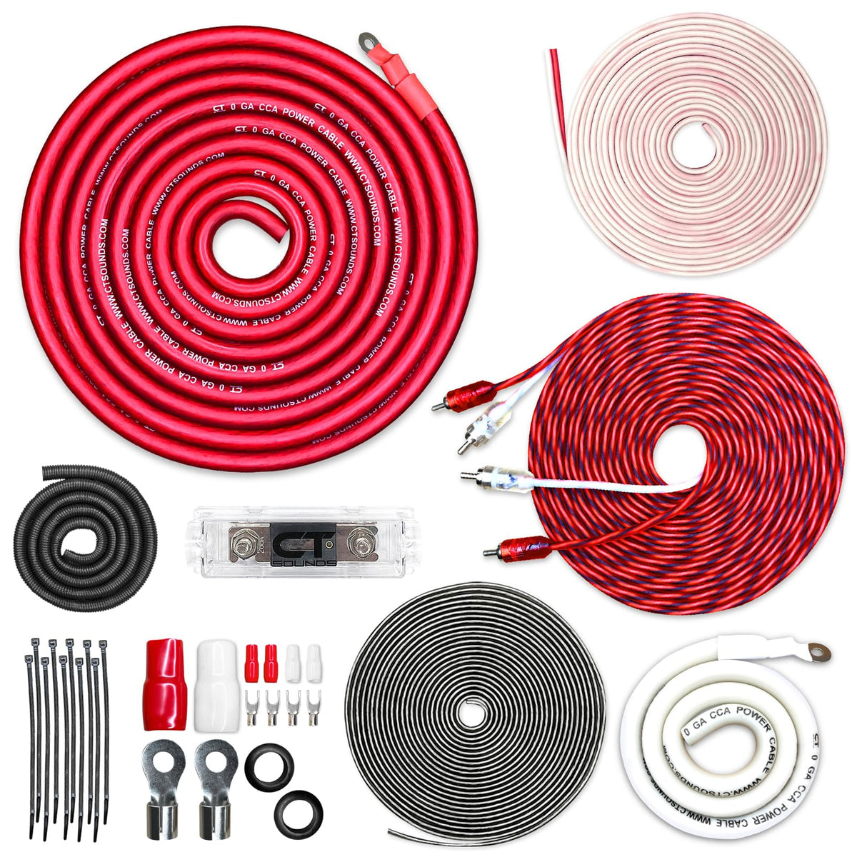 1/0 Gauge CCA Amp Wiring Install Kit L8061