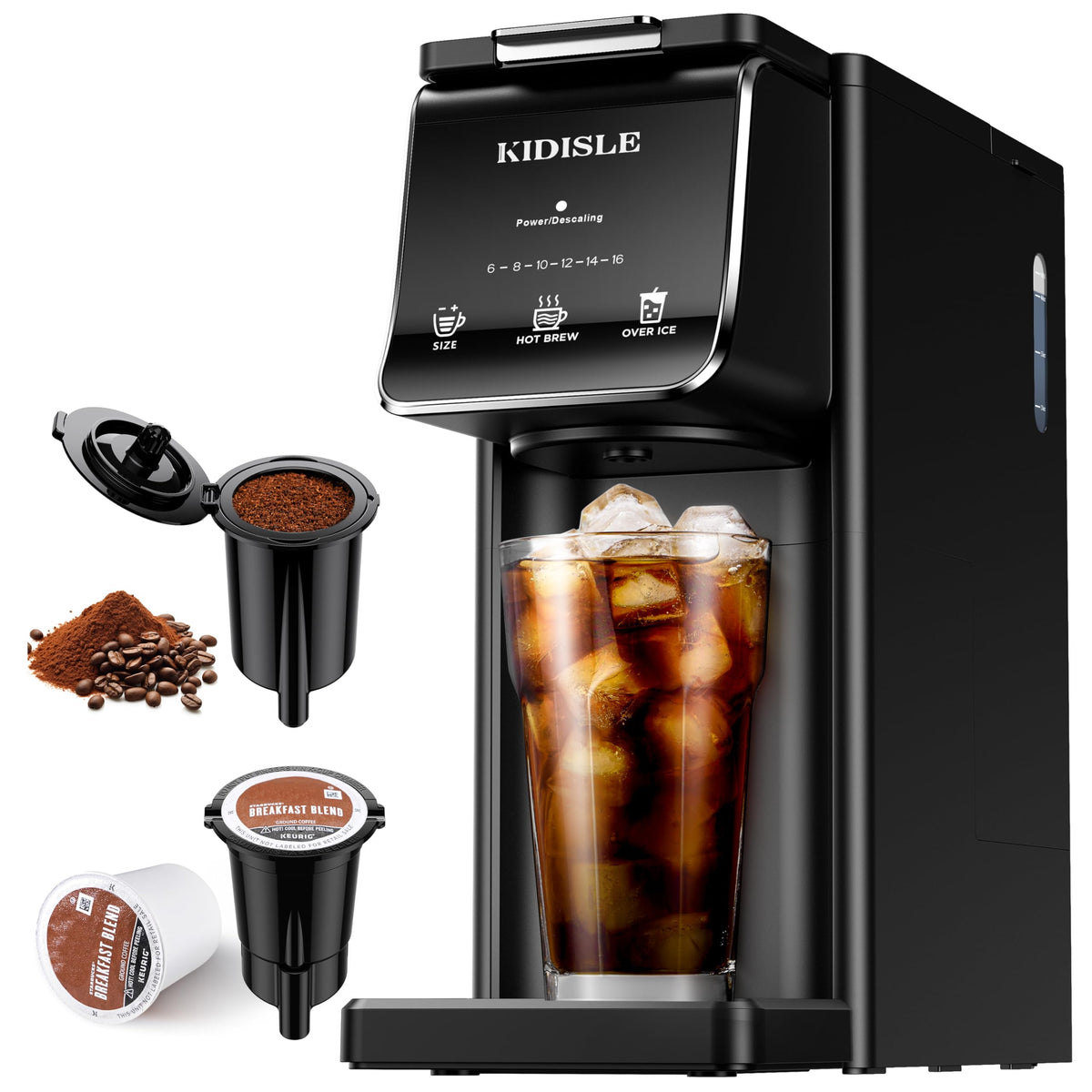 Black Single Serve Coffee Maker with 40oz Water Tank W814608