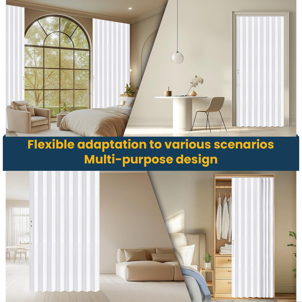 Blackout Magnetic Door Curtain 72W x 79 L White O933704