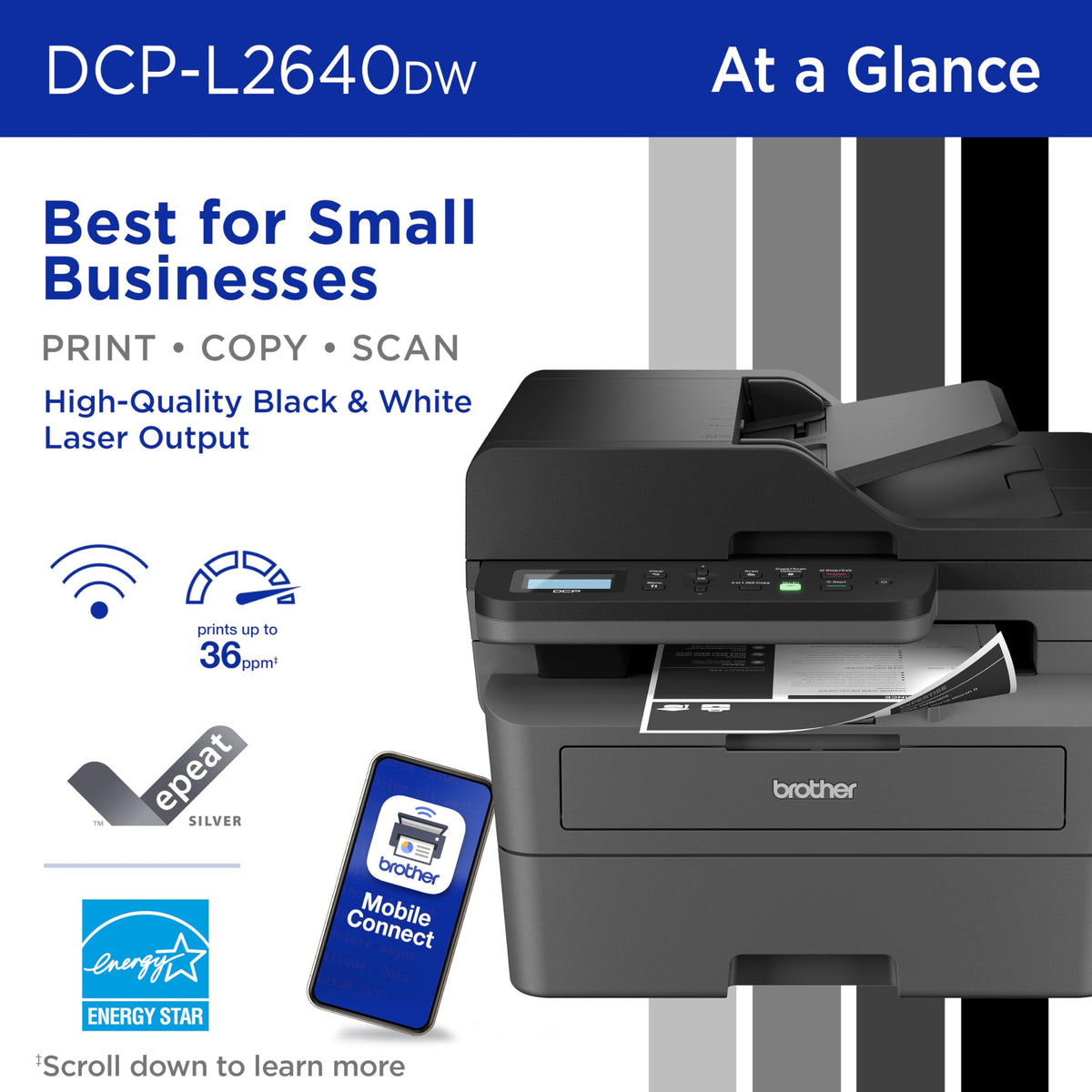 Wireless Compact Monochrome Multi-Function Printer X88853