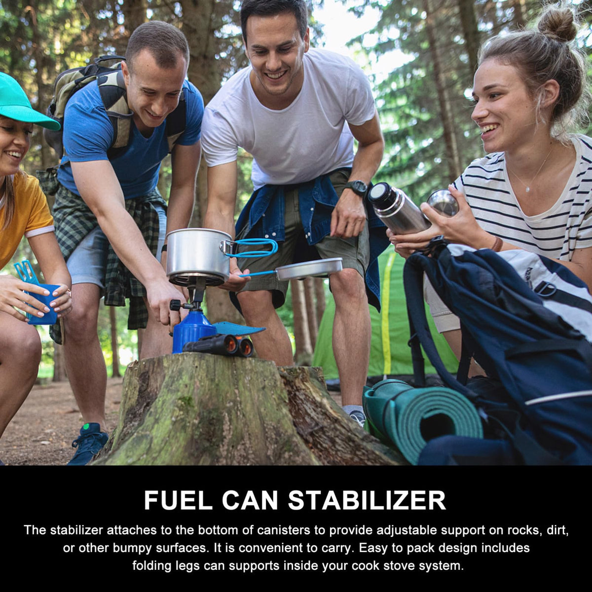 Folding Camping Stove Stand Tripod Fuel Can Stabilizer Y4398
