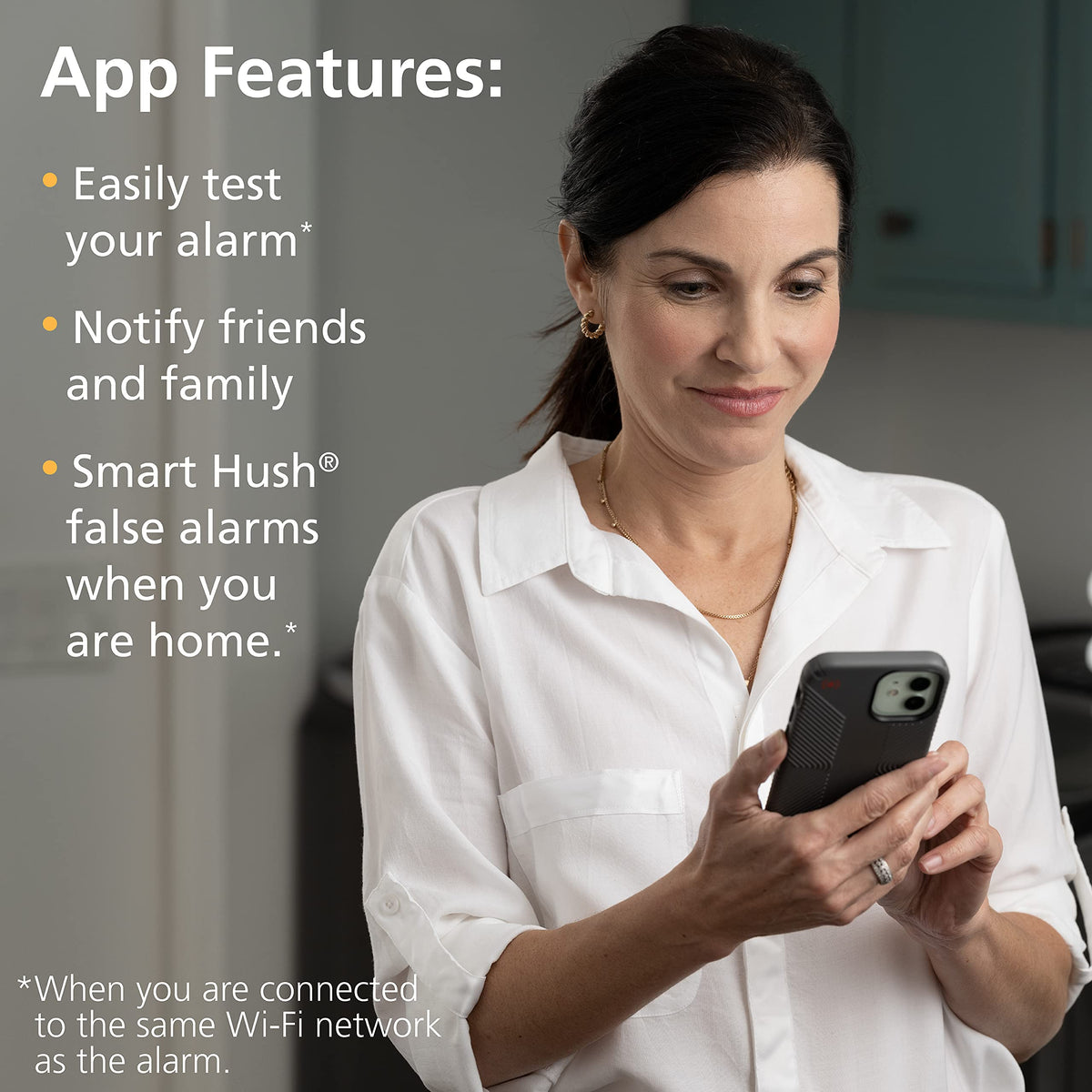 Smart WiFi Hardwired Smoke Detector with Battery Backup S3973