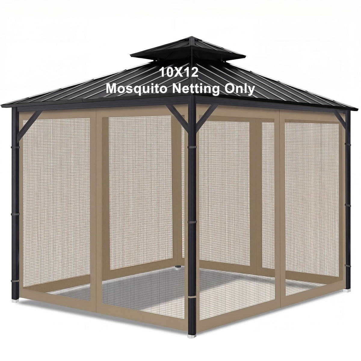10x12 4-Panel Mosquito Netting Sidewall with Zipper C936