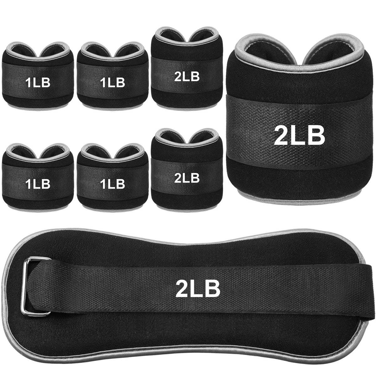 4 Pairs Adjustable Ankle Leg Weights Set W500333