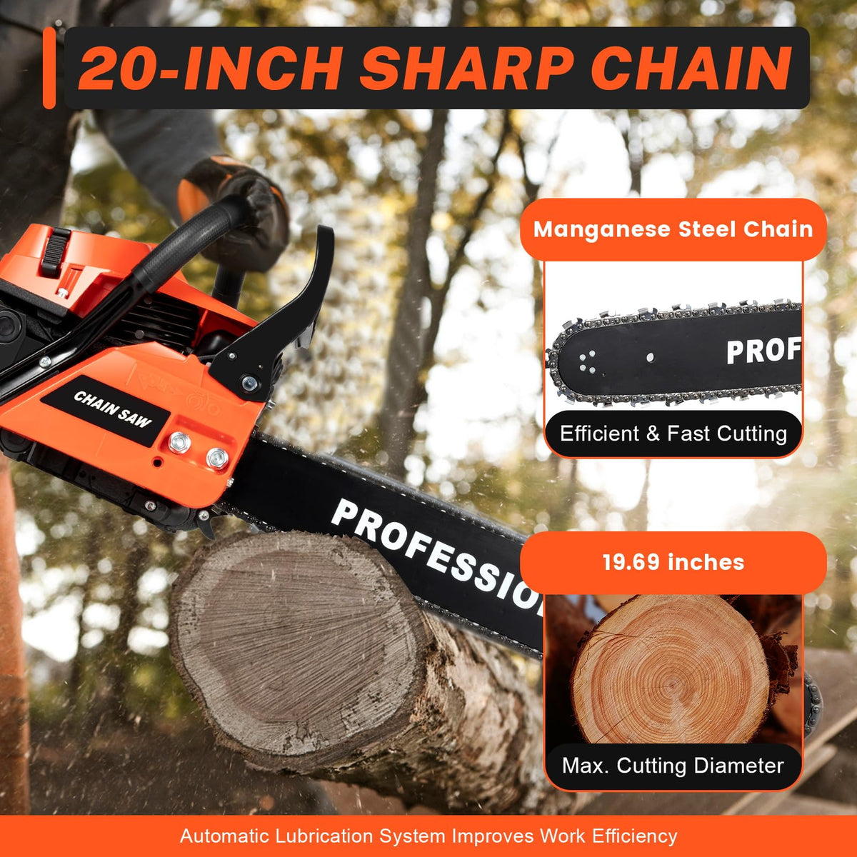 20 Inch 58cc Gas Chainsaw V9798