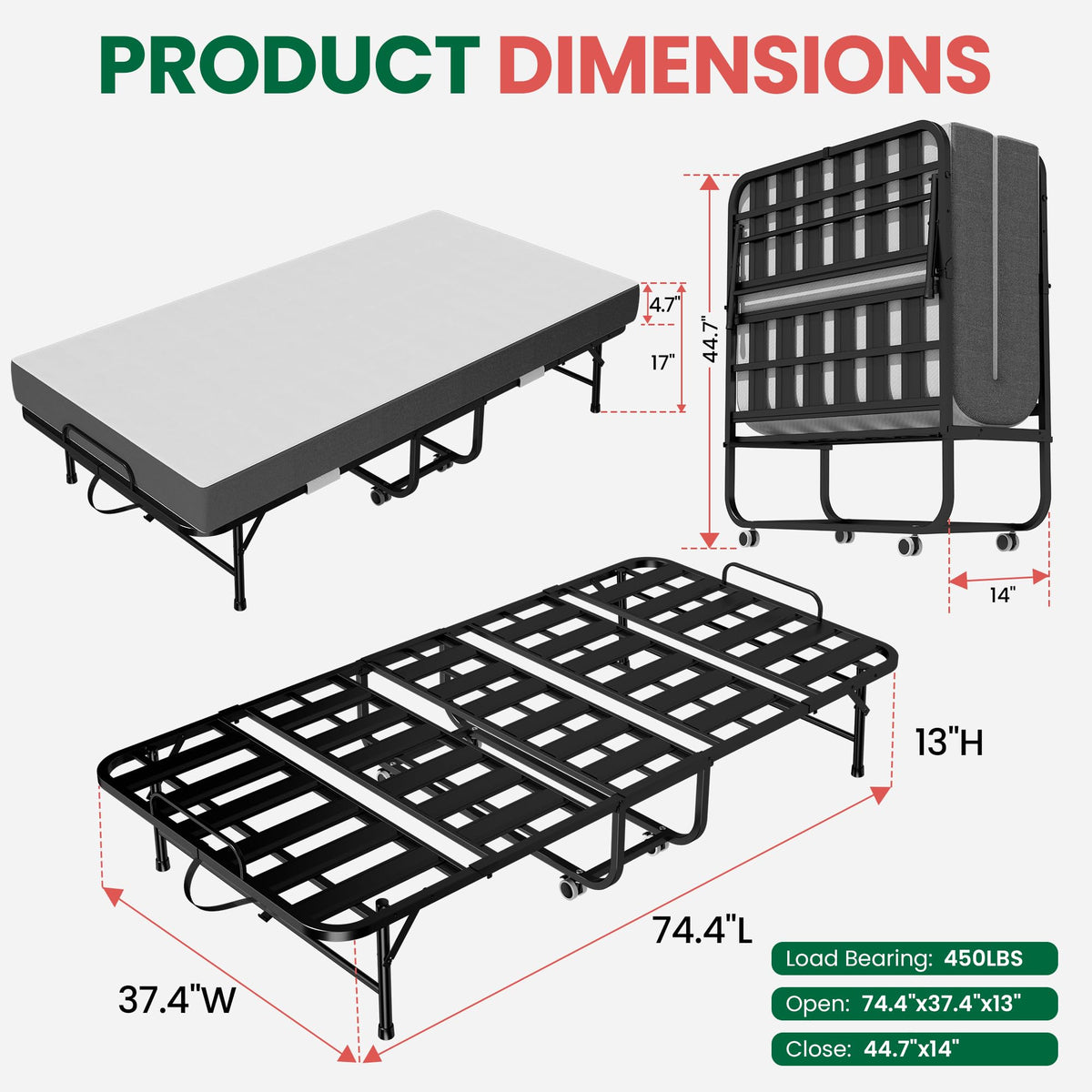 75"x38" Folding Bed Q82349