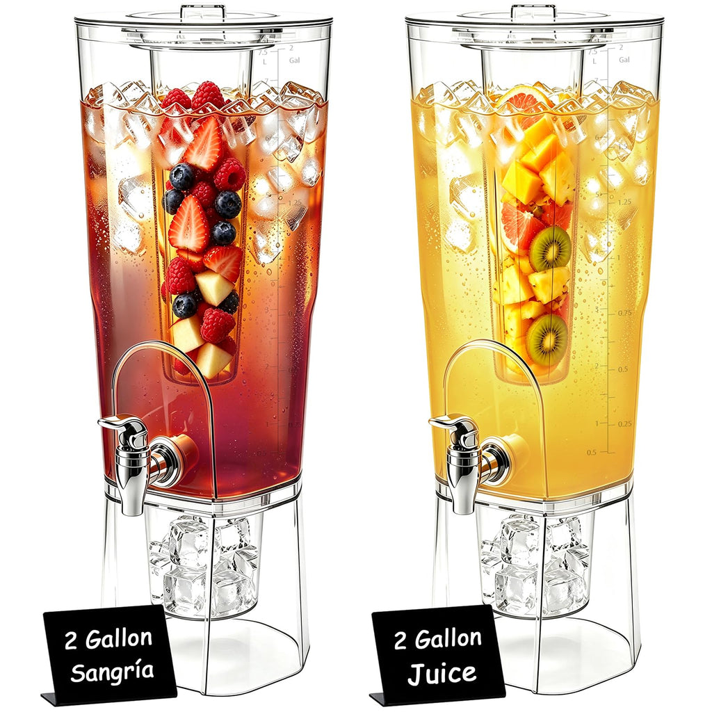 2 Gallon Drink Dispenser with Stand and Fruit Infuser W597051