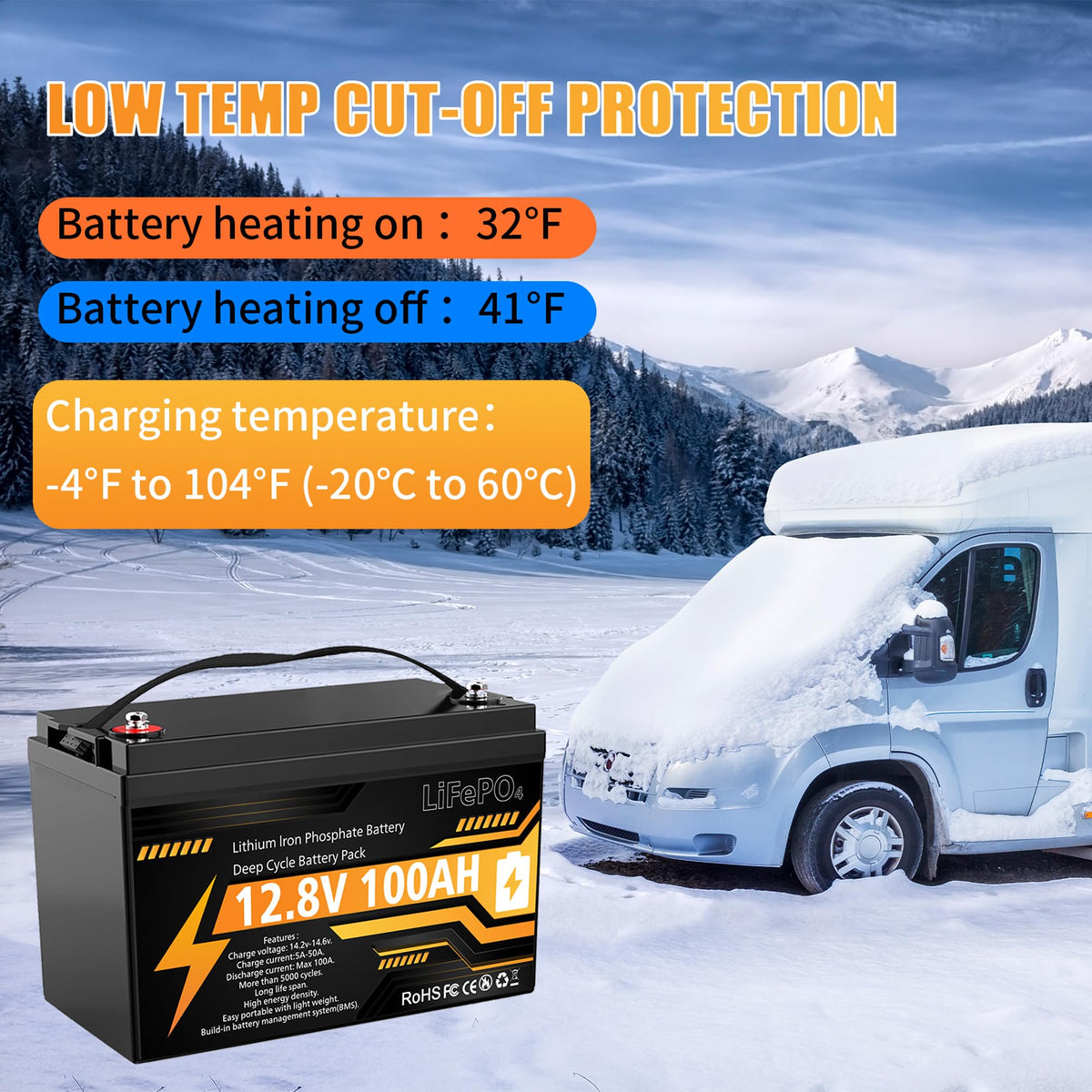 12V 100Ah LiFePO4 Deep Cycle Battery M5198