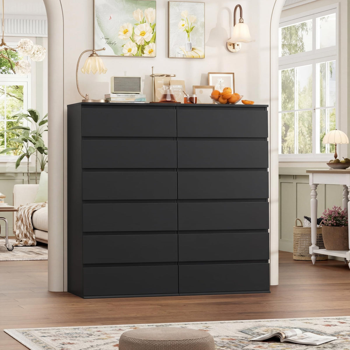 Black 6 Drawer Dresser L65773