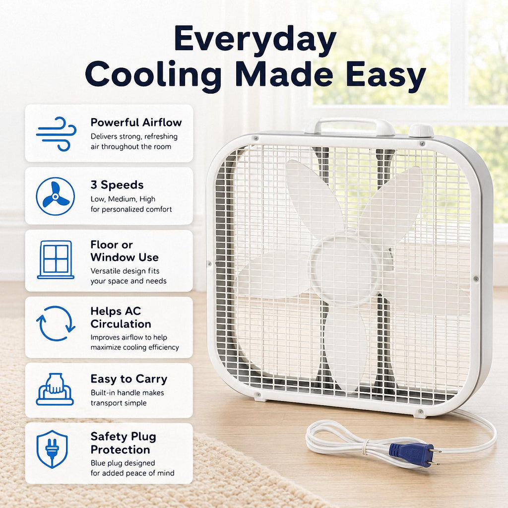 20 Inch 3-Speed Box Fan T41162
