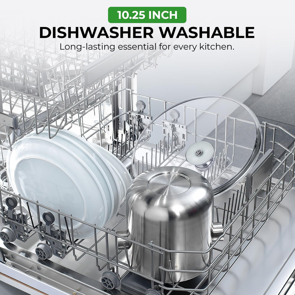 10.25 Inch Tempered Glass Lid with Stainless Steel Knob W880