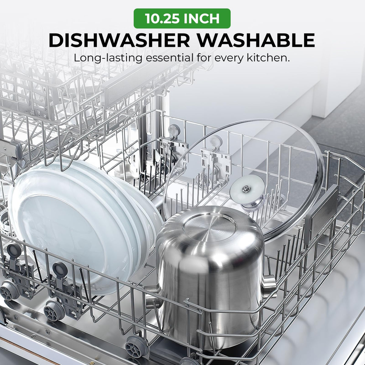 10.25 Inch Tempered Glass Lid with Stainless Steel Knob W880