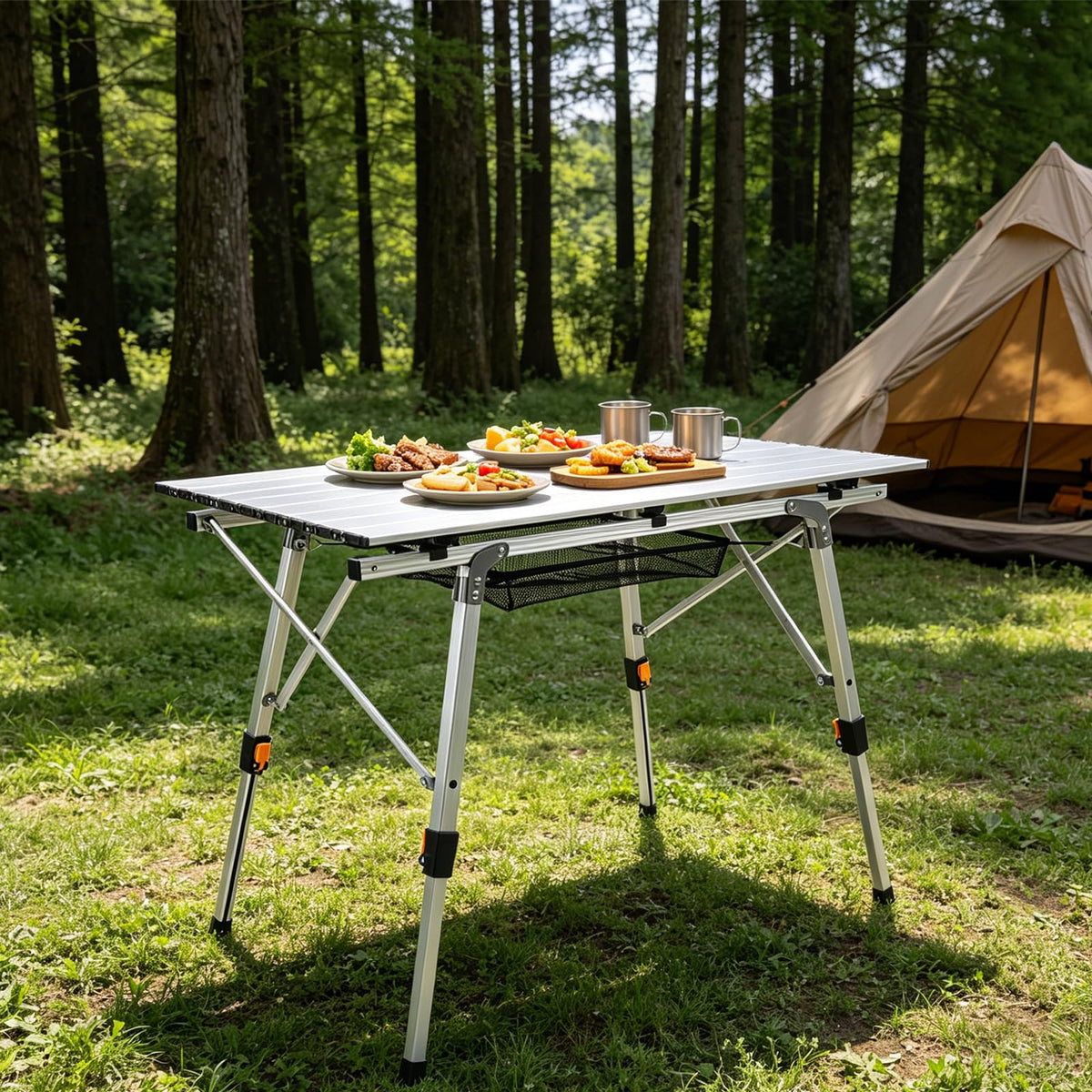 Lightweight Aluminum Folding Camping Table White M931