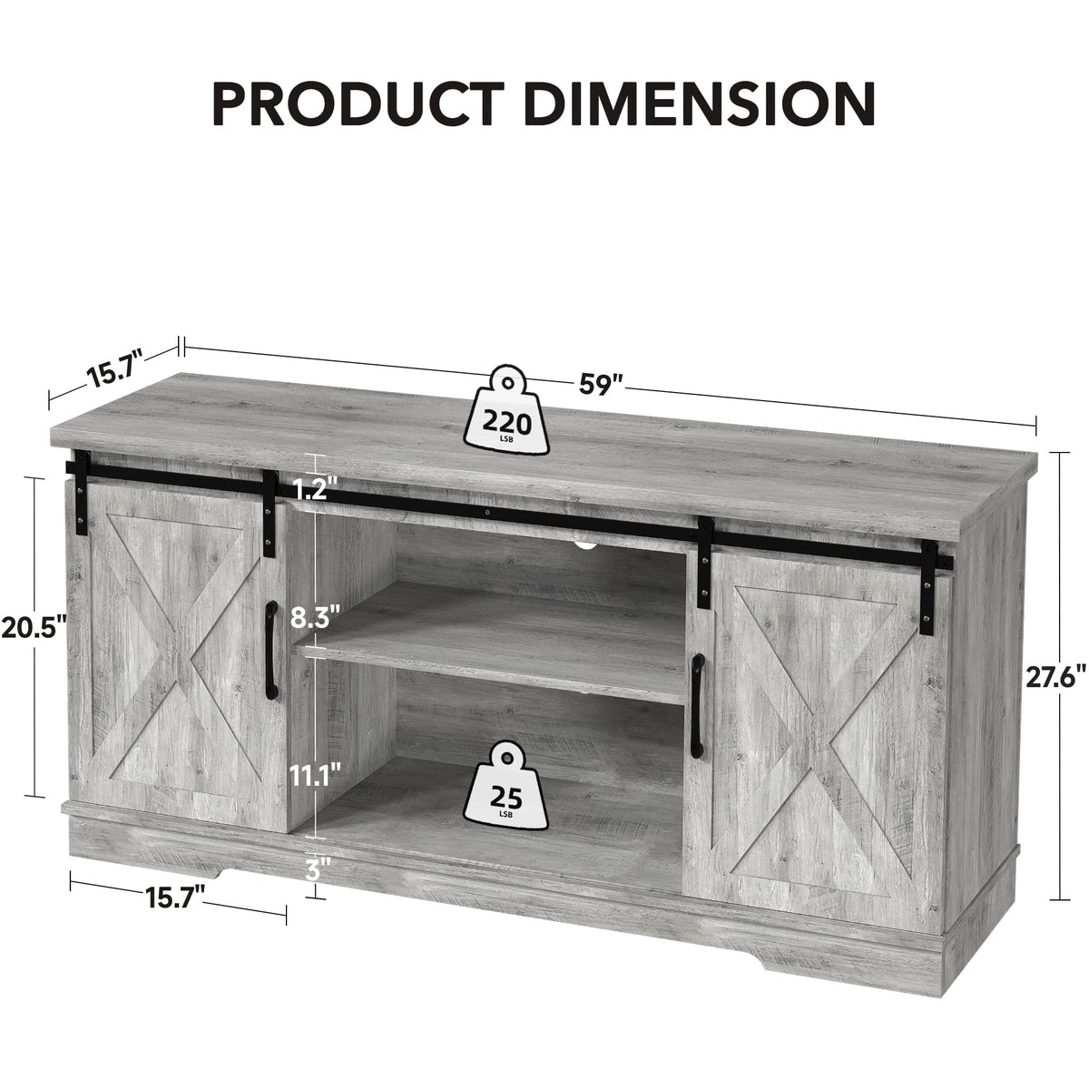 Farmhouse TV Stand for 65 Inch TV D96130