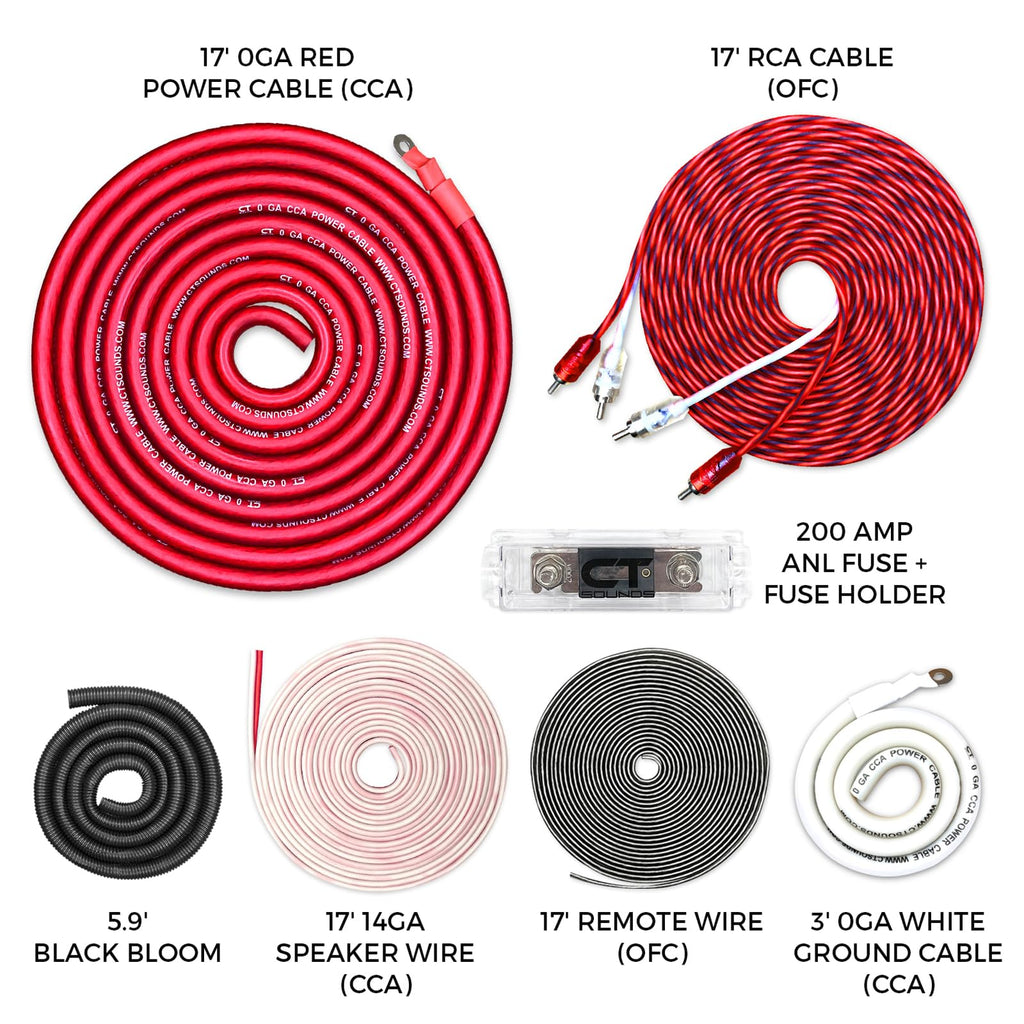 1/0 Gauge CCA Amp Wiring Install Kit L8061