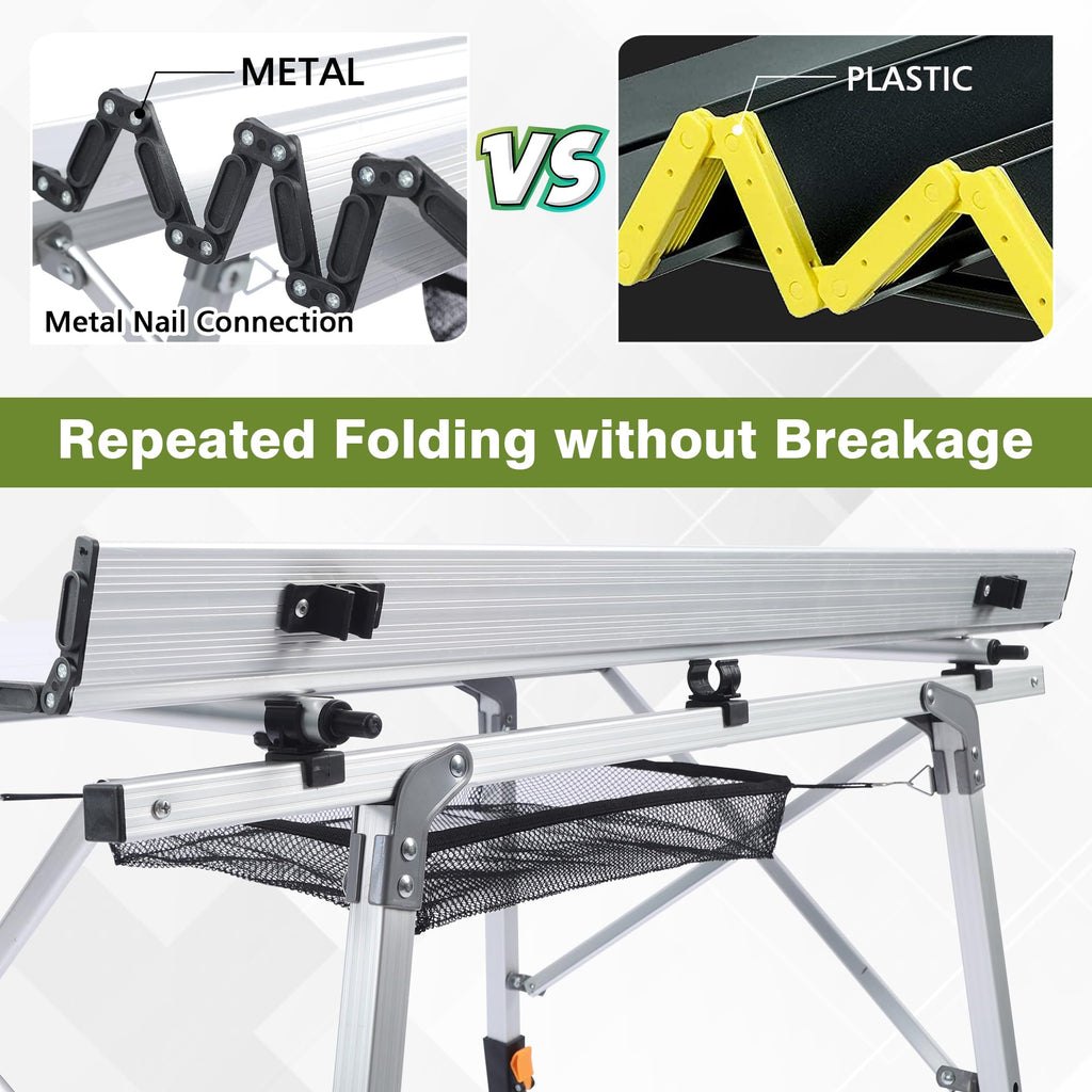 Lightweight Aluminum Folding Camping Table White M931