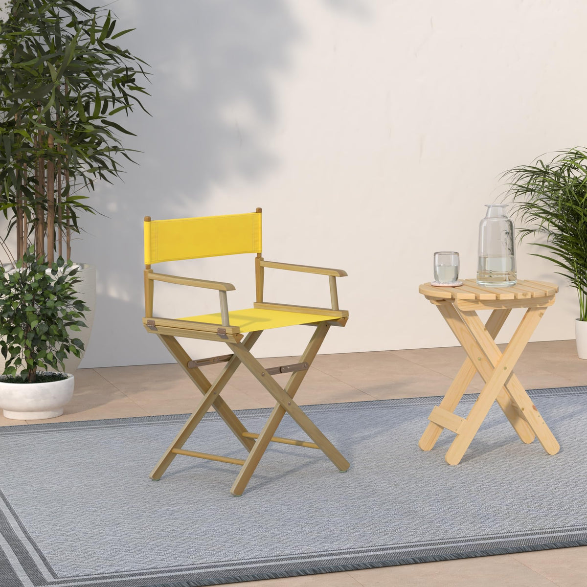 Director's Chair Natural Frame Gold Canvas I92012