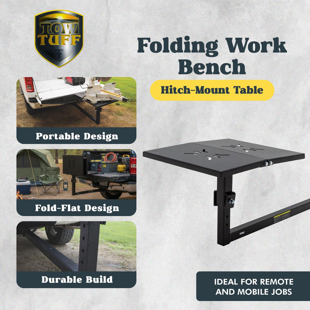 Folding Hitch-Mounted Steel Work Bench M798543