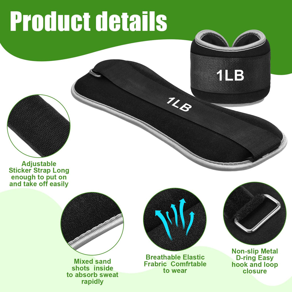 4 Pairs Adjustable Ankle Leg Weights Set W500333