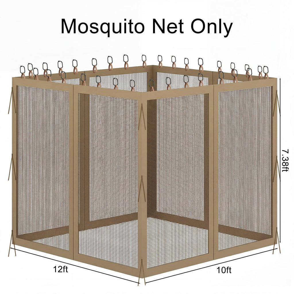 10x12 4-Panel Mosquito Netting Sidewall with Zipper C936