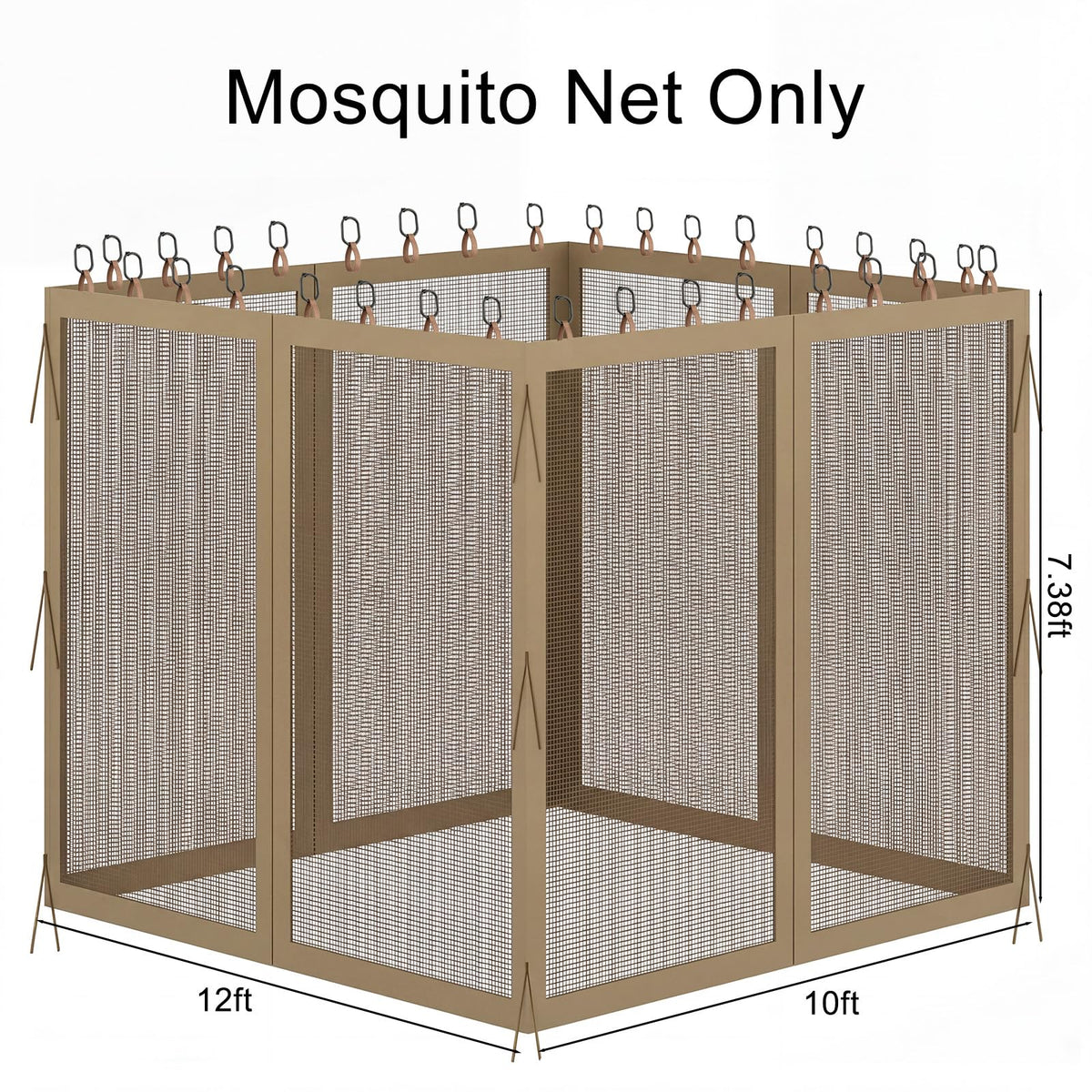 10x12 4-Panel Mosquito Netting Sidewall with Zipper C936