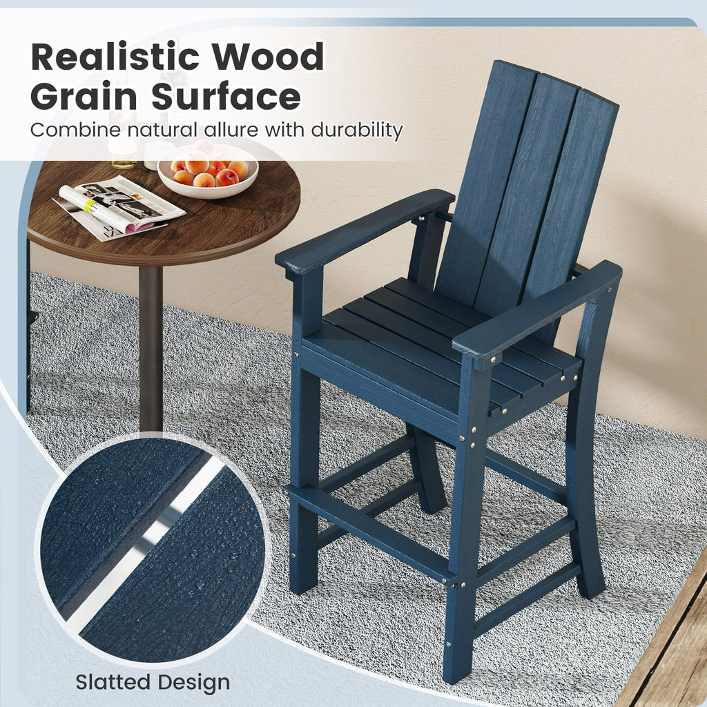 52” Tall HDPE Adirondack Chair Set of 4 Navy F879