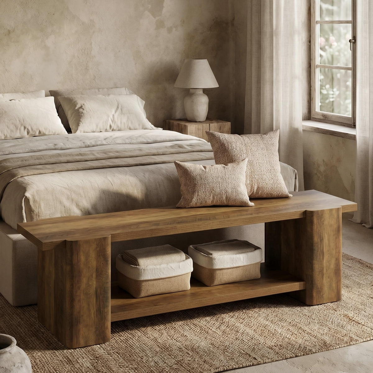 Brown Storage Bench R500417