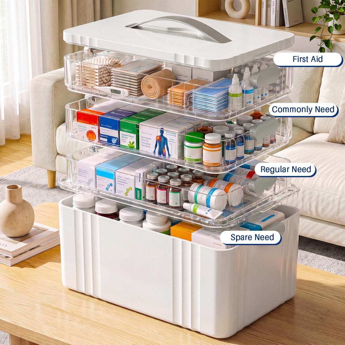 4-Tier Medicine Organizer Storage Box M337789