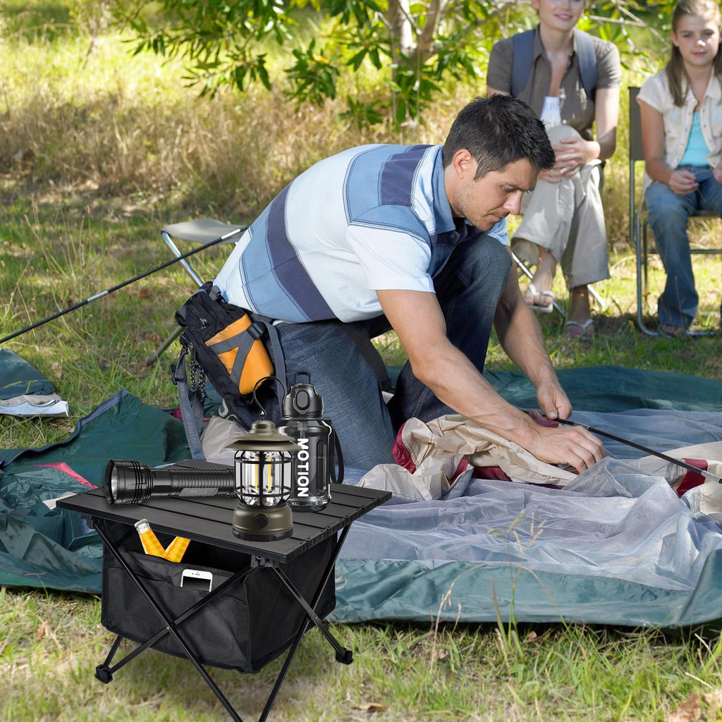 Foldable Aluminum Camping Side Table with Carry Bag X90080