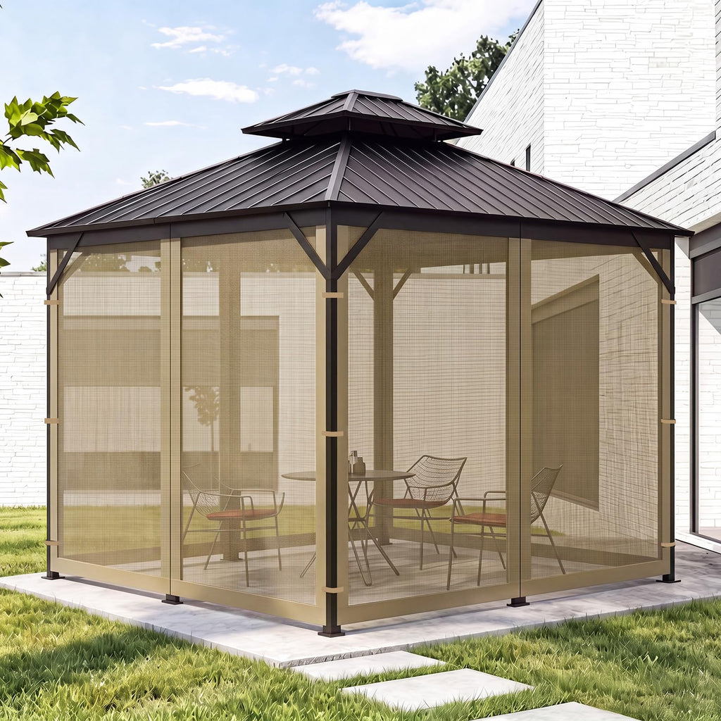 10x12 4-Panel Mosquito Netting Sidewall with Zipper C936