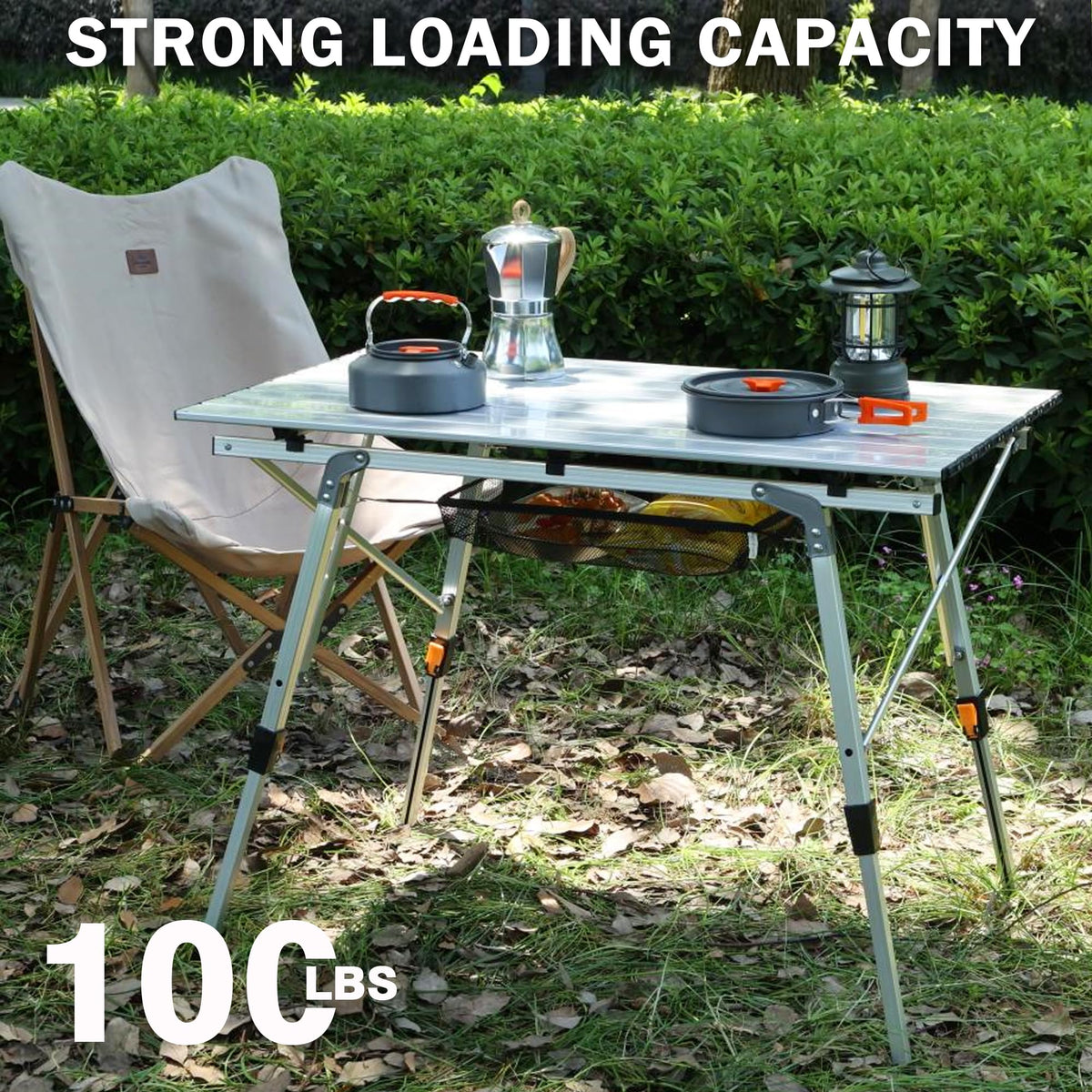 Lightweight Aluminum Folding Camping Table White M931