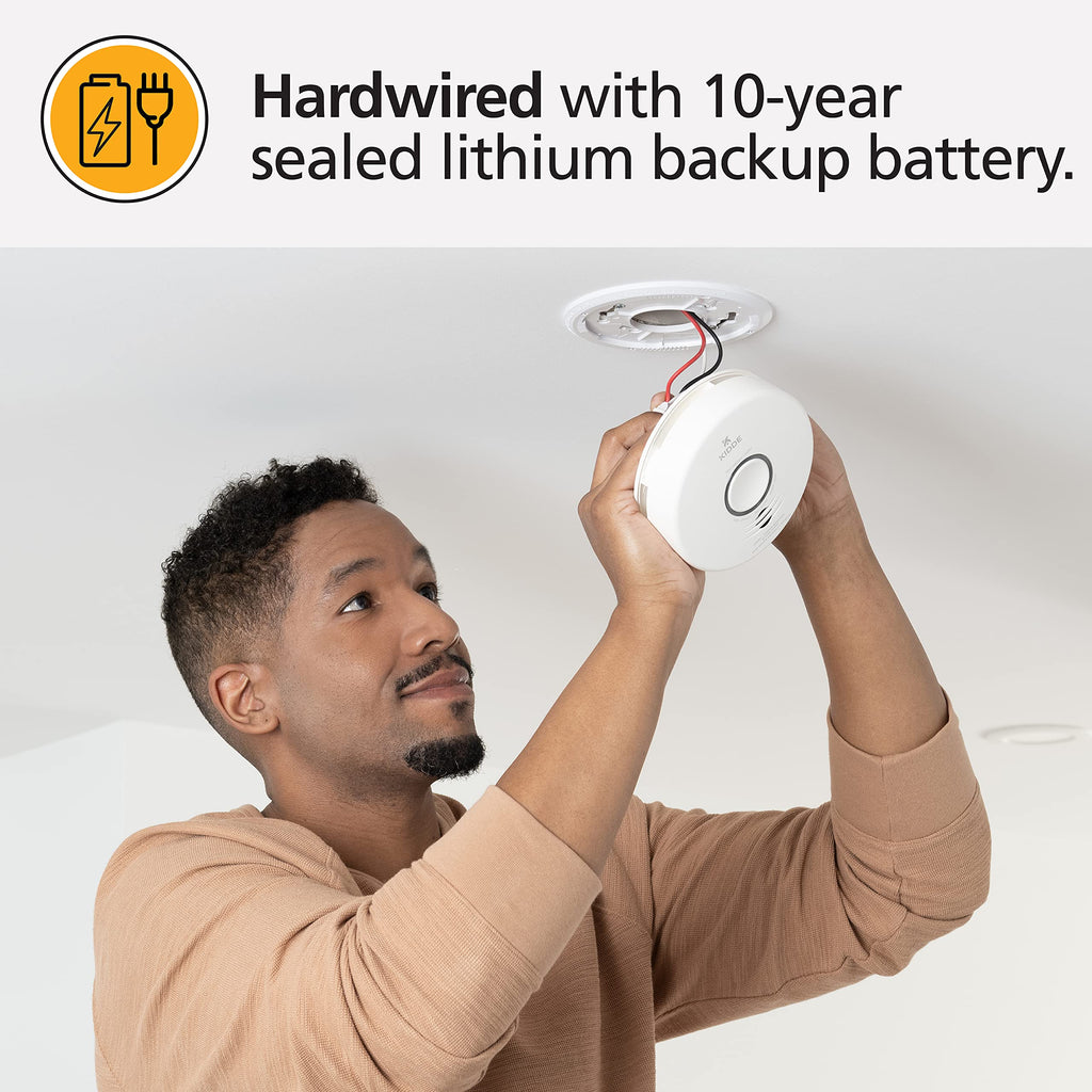Smart WiFi Hardwired Smoke Detector with Battery Backup S3973