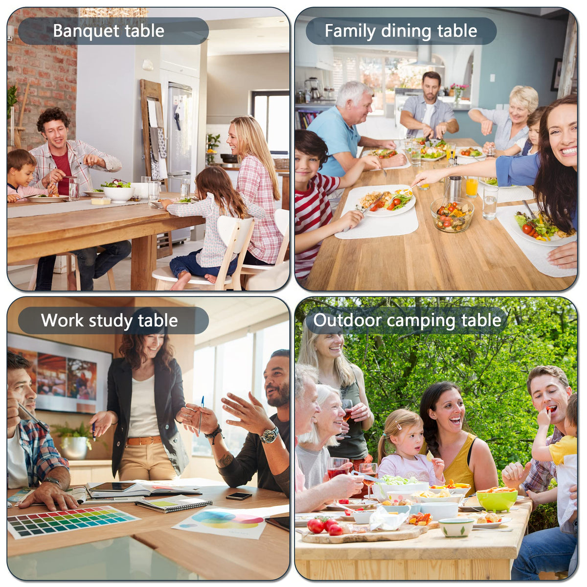 Portable Folding Table 6 FT Long with Handle White N9349
